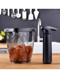 CONSERVADOR DE CAFE VACU VIN CON BOMBA AL VACIO COLOR NEGRO 2