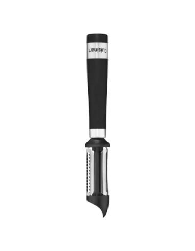 PELADOR DOBLE CUISINART CON CUCHILLA EN CORTE JULIANA Y UNA RECTA, MANGO NEGRO
