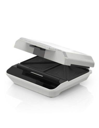 SANDWHICHERA BLACK DECKER 750W 2 PANES CLIP BLOQUEO LUCES ACERO INOX. BLANCA